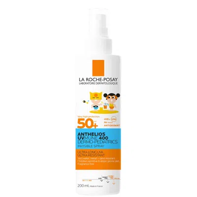 La Roche-posay Anthelios Uvmune 400 Dermo-pediatrics Invinsible Spray Kids Spf 50+ 200ml In White