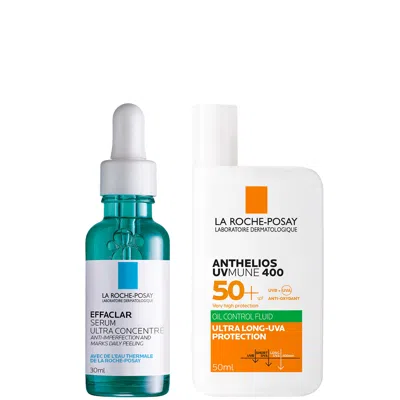 La Roche-posay Anti-blemish And Anti-age Kit: Effaclar Decongesting Multi-active Serum + Spf50+ In White