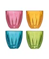 La Rochere Lily Tumblers, Set Of 4 In Mandarin,kiwi,cornflower,and Raspberr