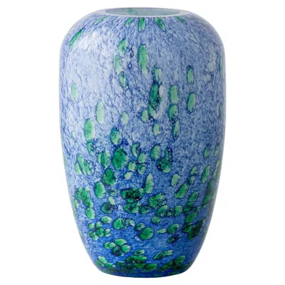 Pre-owned La Rochere French Art Glass Vase By La Rochère, Blue Green Mouth Blown Cased Glass, 1970s