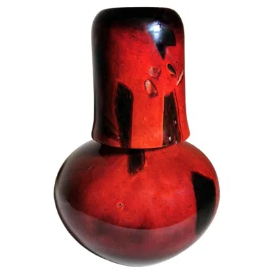 Pre-owned La Rochere La Rochère French Night Bottle Blown And “incamiciato”glass In Red