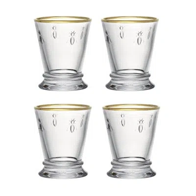 La Rochere Gold Rimmed Napoleon Bee 10 Oz. Tumbler In Gold,clear