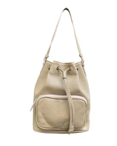 La Rose Beige Logo Bucket Bag