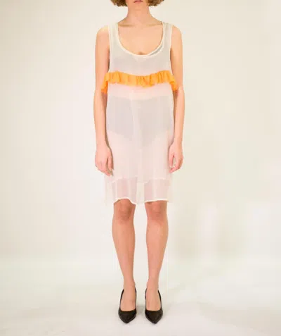 La Rose Beige Long Silk Dress In Neutral