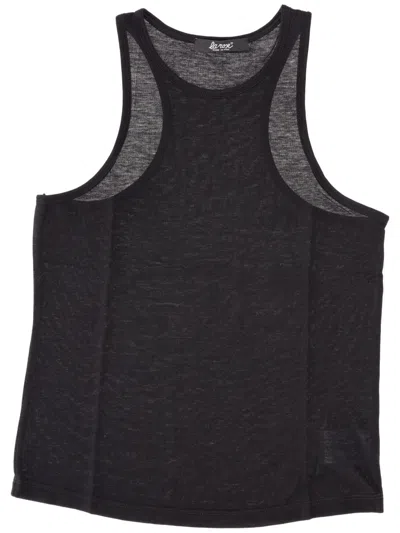 LA ROSE BLACK COTTON CROPPED TANK TOP