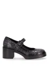La Rose Black Leather Pumps In Black