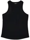 La Rose Ribbed Cotton Tank Top In Black
