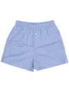 La Rose Blue Stripe Shorts In Light Blue