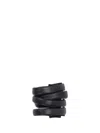 La Rose Bracciale 4 Giri Vera Pelle In Black