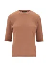 La Rose 파인 니트 티셔츠 In Brown