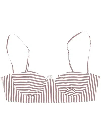 LA ROSE BROWN COTTON BRALETTE TOP