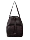 La Rose Drawstring Satchel Bucket Bag In Brown