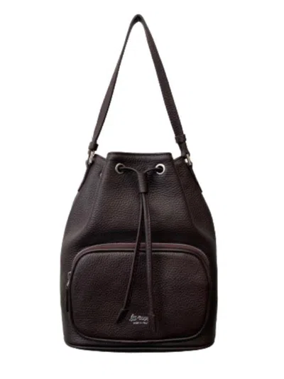 La Rose Brown Logo Bucket Bag