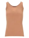 La Rose Brown Solid Round Neck Top In Brown