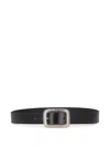 La Rose Black Solid Buckle Belt In Black