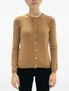 La Rose Button Cashmere Cardigan In Brown