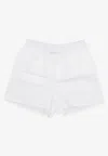 La Rose Button-up Mini Shorts In White