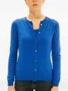 La Rose Buttoned Cashmere Cardigan In Blue