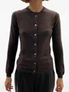 La Rose Essential Cashmere Cardigan In Brown