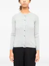 La Rose Buttoned Cashmere Cardigan In Gray