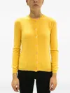 La Rose Buttoned Cashmere Cardigan In Yellow