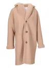 La Rose Single-breasted Fur Coat In Neutral