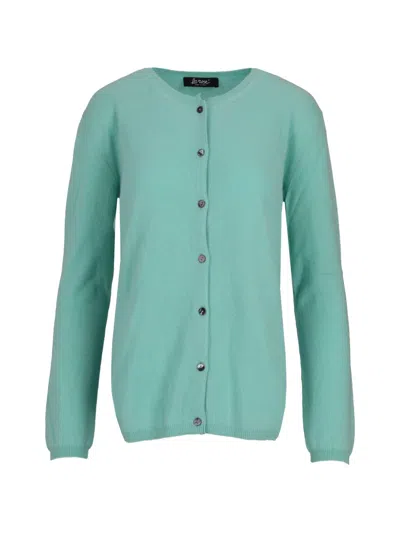 La Rose Button-fastening Cardigan In Green