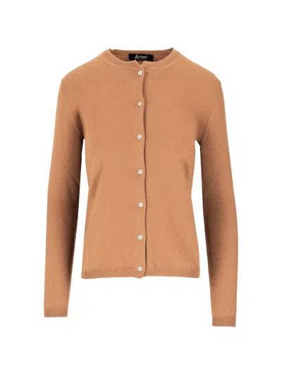 La Rose Button-front Cashmere Cardigan In Brown