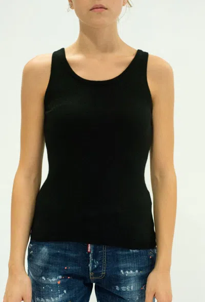 La Rose Black Sleeveless Tank