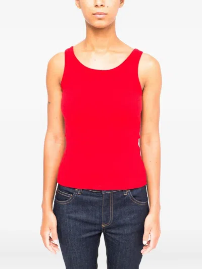 La Rose Canotta Cash Round-neck Tank Top In Red