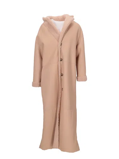 La Rose Cappotto Montone Lungo Reversibile In Green