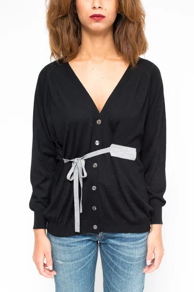La Rose Cardigan Black In Multicolor