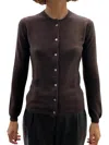 La Rose Essential Cashmere Cardigan In Brown