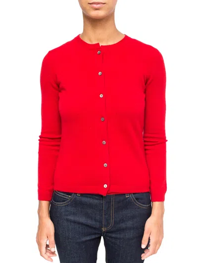 La Rose Cardigan Cashmere Rosso In Red