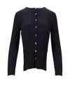 La Rose Cardigan Cashmere+seta In Black