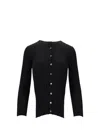 La Rose Cardigan Cashmere+seta In Black