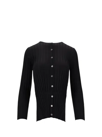 La Rose Cardigan Cashmere+seta In Black