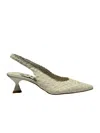 La Rose Grey Slingback Pumps In Green