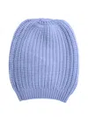 La Rose Cash Ribbed Beanie In Blue