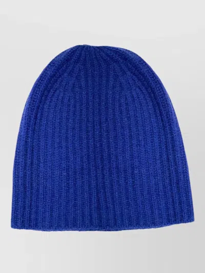 La Rose Cashmere Beanie Hat Ribbed Texture