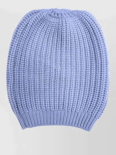 La Rose Cashmere Beanie Ribbed Texture Soft Knit