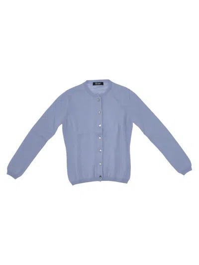 La Rose Cashmere Cardigan In Blue