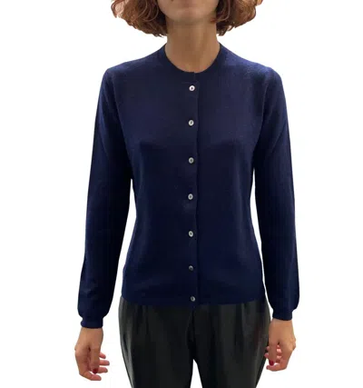 La Rose Cashmere Cardigan In Blue