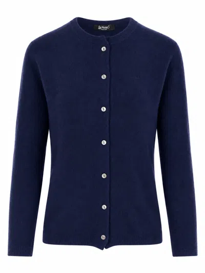 La Rose Cashmere Cardigan In Blue