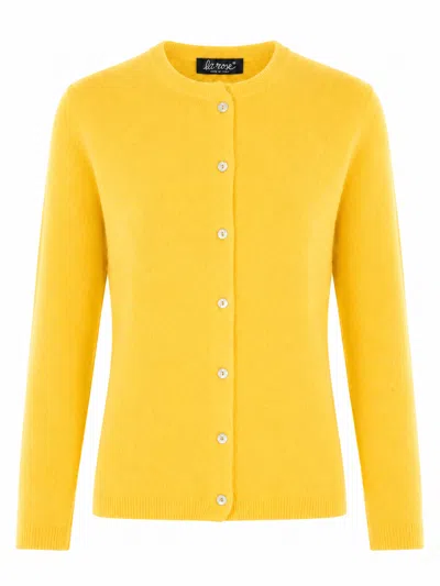 La Rose Cashmere Cardigan In Yellow