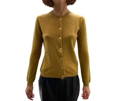 La Rose Cashmere Cardigan In Ocra