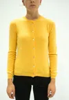 La Rose Buttoned Cashmere Cardigan In Yellow