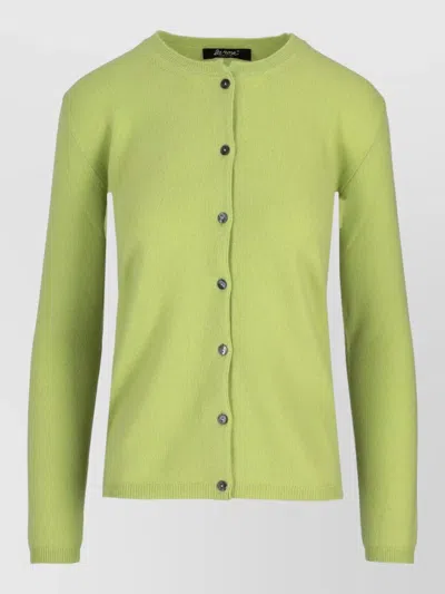 La Rose Cashmere Crew Neck Knit Long Sleeve In Green