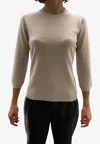 La Rose Three Quarter-sleeve Sweater In Neutral