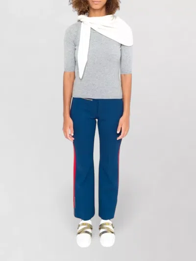 La Rose Cashmere Knitwear Crew Neck Short Sleeves In Blue